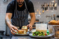 chef plating a dish.